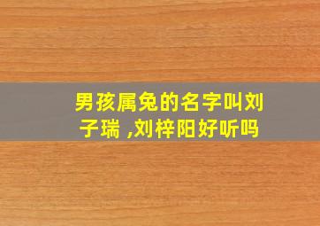 男孩属兔的名字叫刘子瑞 ,刘梓阳好听吗